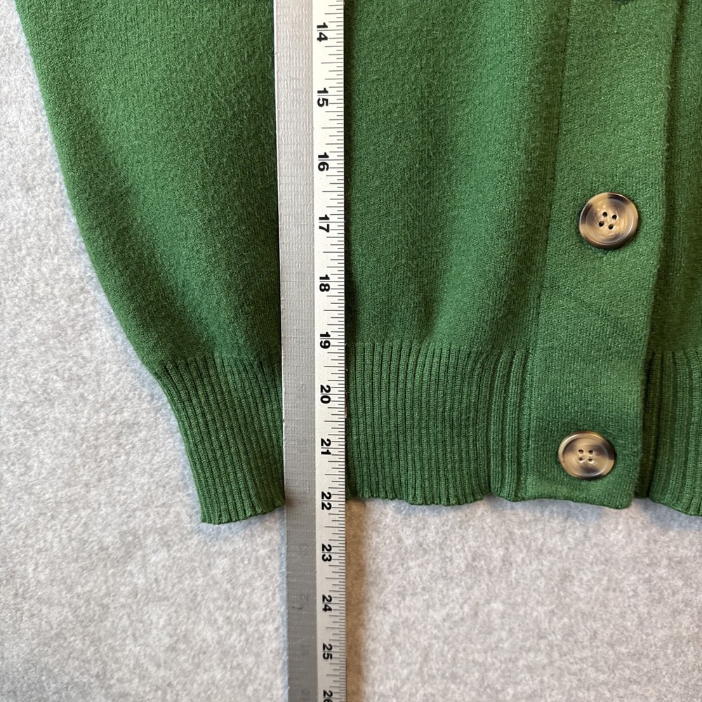 Tahari Kelly Green Cardigan Sweater Jacket Utility Pocket Crop Boxy M Slouchy - Picture 5 of 8